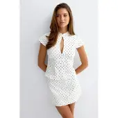 Gina Tricot Keyhole Top - White - 42