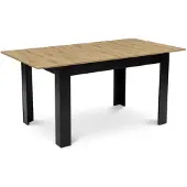 Leobert Ruokapöytä Oskar NP 120–160x80 Jatkettava Artisan Mustat Jalat