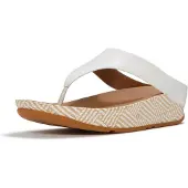FitFlop for woman. A4Q-194 Leather Lulu Lux Graphic Sandals white (40), Flat, 1 to 3 cm, None, Casual
