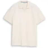 Tom Tailor Structured Resort Collar Polo - Cream - M