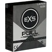 Exs Pull Large - Hartsikondomi, 6 kpl, lateksiton, ohut, vetonauhoilla, vegaaninen