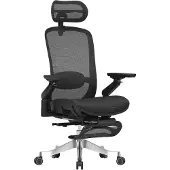 MarkAdler Hierova toimistotuoli LeadPro 8.7 Black – jalkatuella, musta