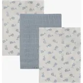 Pippi Cloth Muslin (3-Pack) - Blue - 6565 CM