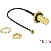 DeLOCK – Antenna cable SMA to I-PEX MHF I 10 cm splash proof, 10 mm thread (88965)