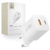 Tech-Protect NCM33W Kaksoisporttinen 30W seinälaturi - Valkoinen