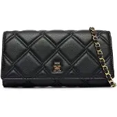 Tommy Hilfiger Pikkulaukku 'Quilted TH Monogram Chain Strap' musta