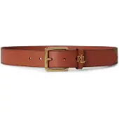 Ralph Lauren Logo-Keeper Leather Belt - Coral - S