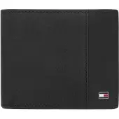 Tommy Hilfiger Kukkaro 'Flag Plaque Bifold Flap' musta