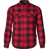 Seeland Men's Canada Shirt Red Check Pitkähihaiset kauluspaidat XL