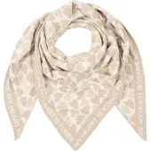 Zwillingsherz Huivi 'Love is Love' beige / meleerattu beige / valkoinen