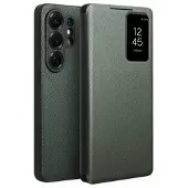 Qialino Samsung Galaxy S26 Ultra Smart View Läppänahkakotelo - Vihreä