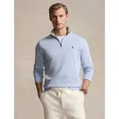 Ralph Lauren Luxury Jersey Quarter-Zip Pullover - Blue - XL