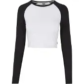 Urban Classics Organic Cropped Retro Baseball Pitkähihainen Paita
