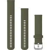 Garmin PIKAKIINNITTEISET HIHNAT (20 MM), SAMMALENVIHREÄ SILIKONIHIHNA JA HOPEANVÄRISET KIINNITYSOSAT (010-12924-11)