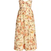 Bardot Lola Printed Midi Dress - Orange - XS