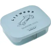 Liewood Arthur Tritan eväsrasia 13,5x17 cm Race cars–Beach blue