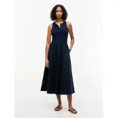 Tommy Hilfiger Gold Btn Poplin Mix Tank Drs - Navy - XL