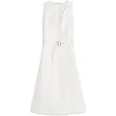 Tommy Hilfiger Vis/Linen Belted Midi Ns Dress - White - XL