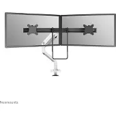 NeoMounts 17-32" x2 NEXT ONE Desk Mount with Crossbar, näyttövarsi pöydälle kahdelle näytölle, valkoinen