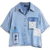 Desigual Pusero sininen denim / vaaleansininen / valkoinen