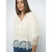 Mos Mosh Mmeisa Tess 3/4 Lace Blouse - Cream - S