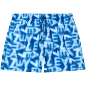 EA7 for man. 7M001715_AF21250 Blue Graphic Series logo print swimsuit (XL), Beachwear, Polyester