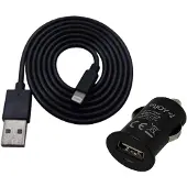 Enjoy 2.4A (12/24V) Apple Lightning lisensoitu autolaturi USB-liittimellä ja kaapelilla (musta)
