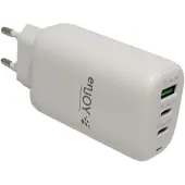 Enjoy 65W pikaverkkolaturi (QC, PD) kahdella USB-C ja yhdellä USB-A liittimellä