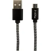Enjoy punottu microUSB kaapeli 3m musta/valkoinen