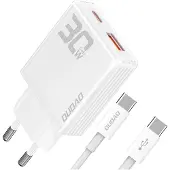 Dudao A30EUT 30W GaN-seinälaturi USB-C-kaapelilla - Valkoinen