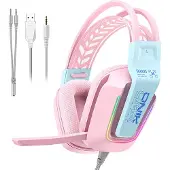 Onikuma X13 gaming headphones (pink)