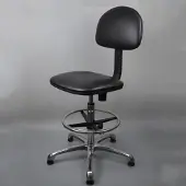 24hShop Työtuoli selkänojalla ja jalkatuella - musta