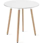 Leobert Pyöreä pöytä Kami, 60 cm, valkoinen/ruskea