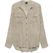 Vero Moda Pusero 'VMBUMPY' tummabeige / valkoinen