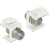 DeLOCK Keystone -moduuli, F-liitin naaras - F-liitin naaras, 75 Ohm, valkoinen