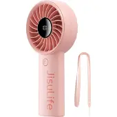 JISULIFE Handheld Fan Life4 3600mAh Portable USB Fan - Pink
