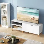 Vasagle TV-taso 140 cm säilytystilalla, sopii jopa 65" televisiolle – Valkoinen