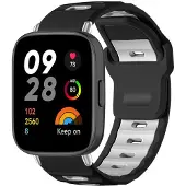 24hShop Silikoniranneke Redmi Watch 3:lle – musta/valkoinen