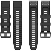 24hShop Silikoniranneke Garmin Fenix 6X Musta