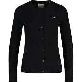 Gant Stretch Cable Knit Cardigan - Black - L