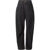 Adidas Originals Farkut 'HIGH RISE BARREL LEG DENIM' vaaleanharmaa / musta denim