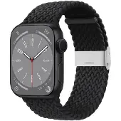 CaseOnline Punottu elastinen rannekoru Apple Watch 8 (45mm) - musta