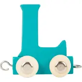 Small Foot - Wooden Letter Train Blue - L - 12 pieces
