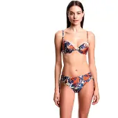 Emporio Armani for woman. EW000800_AF20242 Floral print bikini (S), Beachwear, Polyamide, Navy