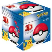 Ravensburger Pokemon Pokeball - 3D-palapelipallo lapsille 6-vuotiaista yl sp in - 54 palaa - Ei tarvitse liimaa