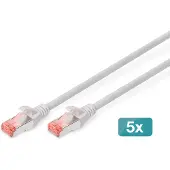 Digitus CAT 6 S-FTP PATCH CORD, CU, LSZH AWG 27/7, LENGTH 7 M, 5 PIECES, COLOR GREY (DK-1644-070-5)