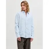 Jack & Jones Jprblalawrence Linen Ls Shirt Sn - Blue - XL