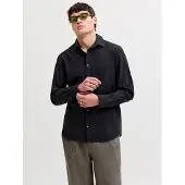 Jack & Jones Jjesummer Linen Blend Shirt L/S Sn - Black - S