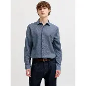Jack & Jones Jprblaparker Linen Blend L/S Shirt - Blue - XL