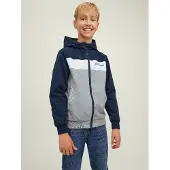Jack & Jones Junior Välikausitakki 'Rush' laivastonsininen / basaltinharmaa / valkoinen